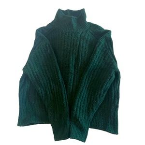 Emerald green turtleneck sweater